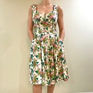 Handmade floral print A-line dress 👗